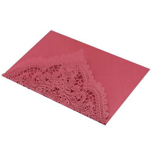 Dark Red  Birthday Card  Laser Invitation Lace Card